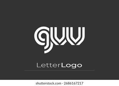 GVV Creative Unique Modern Letter Logo Design. Elegant Monogram Logo Design with Decorative Elements and Typography