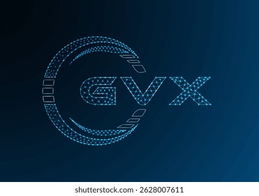 GVX low poly letter logo vector design. GVX lower poly logo design. Low poly logo.