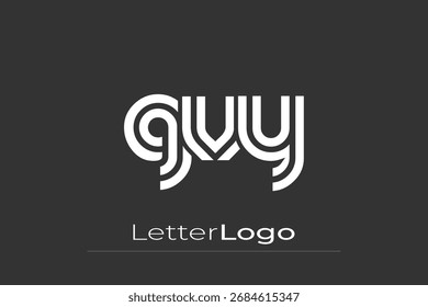 GVY Creative Diseño de Logo de Letra Moderna Única. Diseño elegante del logotipo del monograma con los Elementos decorativos y la tipografía