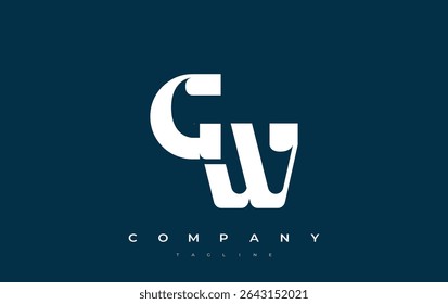 GW Abstract Geometric Logo Design. Modern and elegant logo design with simplistic typography elements, showcasing branding excellence.