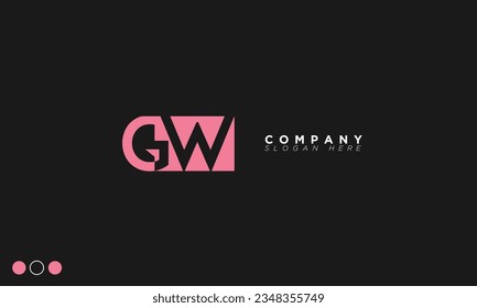 GW Alphabet letters Initials Monogram logo WG, G and W