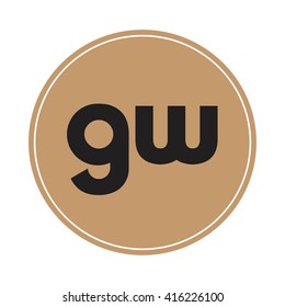 gw brown letters ,abstract background logo, design identity in circle, alphabet letter