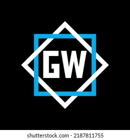  El concepto del logotipo de la letra de círculo creativa de GW. Diseño de letras GW.
