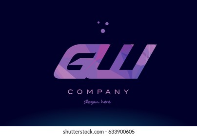 gw g w polygon polygonal letter alphabet text pink purple dots creative company logo vector icon design template
