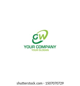 GW Green Logo Design Vector