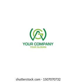 GW Green Logo Design Vector