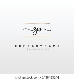 GW handwriting initial logo template vector.