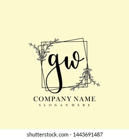 GW Initial beauty floral logo template