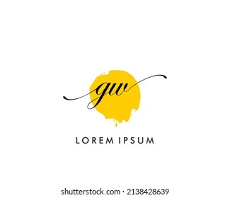 GW Logotipo inicial de monograma belleza vectorial