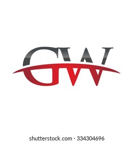 Gw Initial Company Red Swoosh Logo Stock Vector (Royalty Free ...