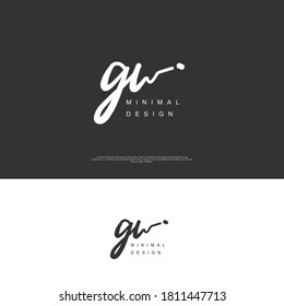 GW Escritura manual inicial o logotipo manuscrito para la identidad. Logo con firma y estilo dibujado a mano.