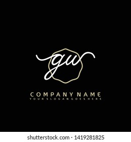 GW Initial handwriting logo concept