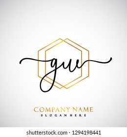 GW Initial Handwriting logo template vector