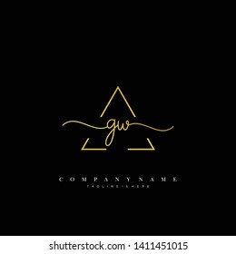 GW initial handwriting logo template vector