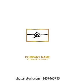 GW Initial handwriting logo template vector