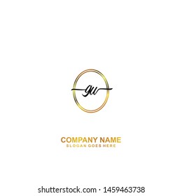 GW Initial handwriting logo template vector