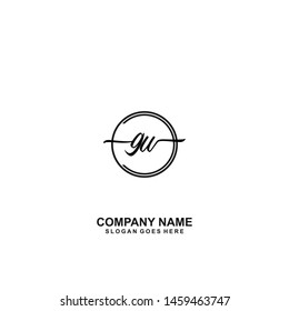 GW Initial handwriting logo template vector