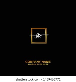 GW Initial handwriting logo template vector