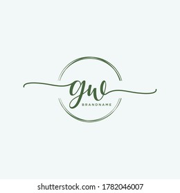 GW Initial handwriting logo vector