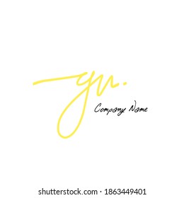 gw Initial handwriting logo vector