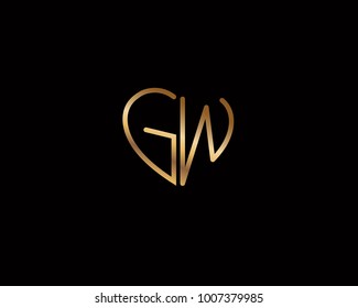 GW initial heart shape red colored logo