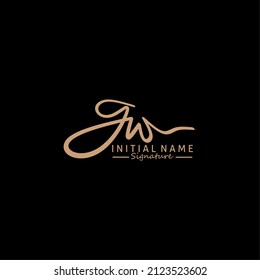 GW Initial letter handwriting and signature logo
