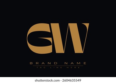 GW initial letter logo design. Letter G and W luxury alphabet letter logo icon template