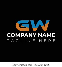 GW-Logo, Symbol, Symbol-Design-Template-Vektorgrafik, Firmenlogo.eps, GW-Anfangsbuchstaben Logo, Symbol, Design-Template-Vektorgrafik, einzigartiges Firmenlogo.