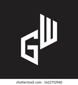 GW Initial Letters logo monogram with up to down style