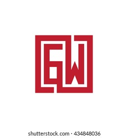 GW initial letters looping linked square logo red