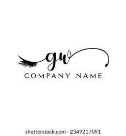 GW initial Logo lash logo eyelash vector modern