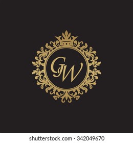 GW initial luxury ornament monogram logo