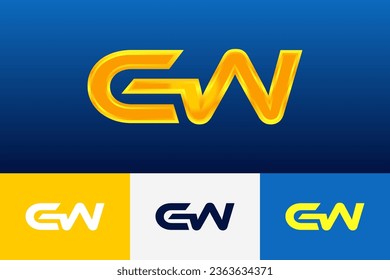 GW Initial Modern Logo Gradient Template for Business Identity