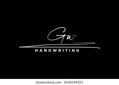 GW initials Handwriting signature logo. GW Hand drawn Calligraphy lettering Vector. GW letter real estate, beauty, photography letter logo design.