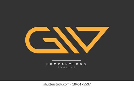 GW initials monogram letter text alphabet logo design