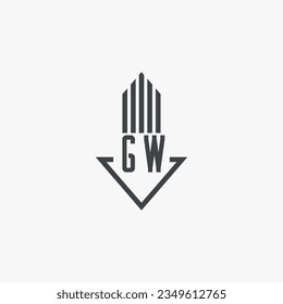 GW initials Real Estate Logo stock illustration. Logo vector