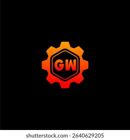 GW Initials Tech Logo Vector Art Icons and Graphics