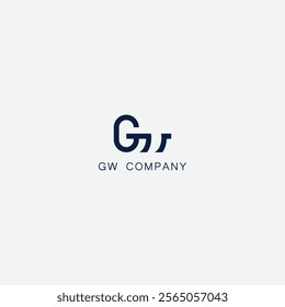 GW letter logo design. flat and simple style letter logo. abstract GW logo , modern letter.