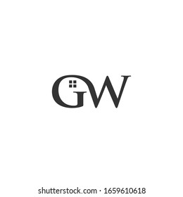 GW letter logo with a window symbol. logos for real estate companies. or also the initial logo for another company.