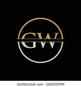 GW letter Type Logo Design vector Template. Initial Letter GW logo Design