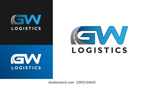 GW Logistics highway logo template