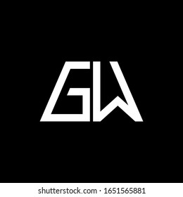 GW logo abstract monogram isolated on black background