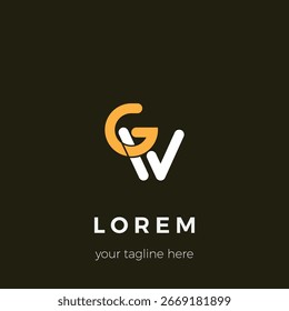 GW logo design template, nice design with gold yellow and white base color