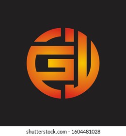 GW Logo monogram with cutting line style isolated on colors