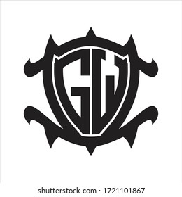 GW Logo monogram isolated with frame shield shape design template