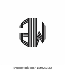 GW Logo monogram outline style linked isolated on white background