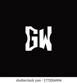 GW Logo monogram with pieces cut elements design template
