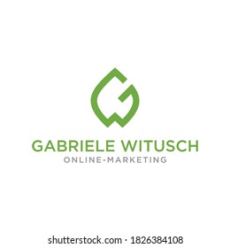GW logo symbol letter vector abjad
