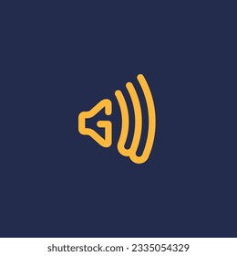 GW monogram audio sound waves logo simple shape icon vector illustration