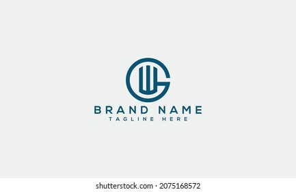 GW monogram letter logo design with vector